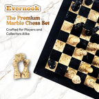 Black & Cream Marble Chess Set