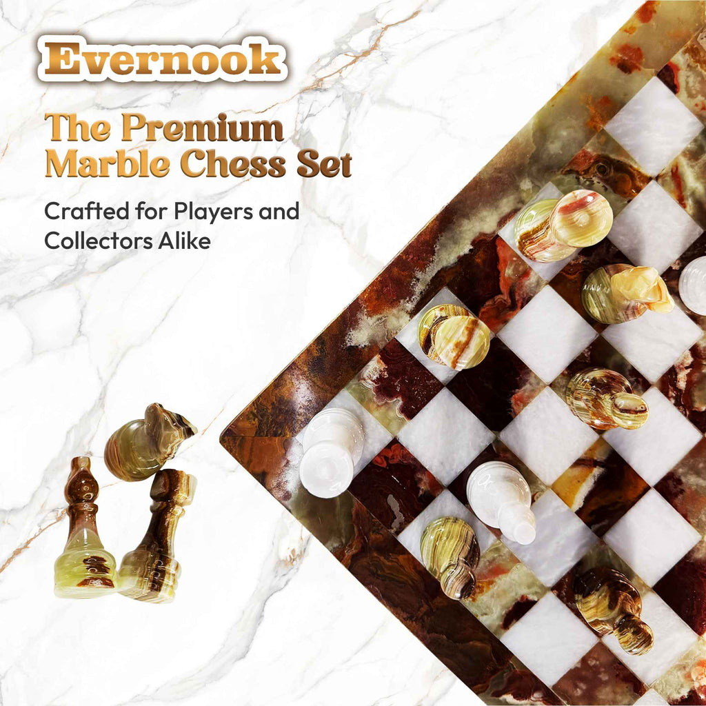 Green & White Marble Chess Set