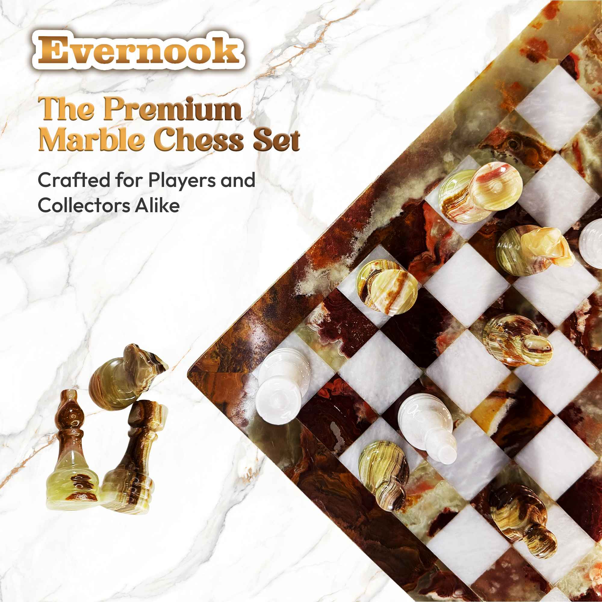 Green & White Marble Chess Set