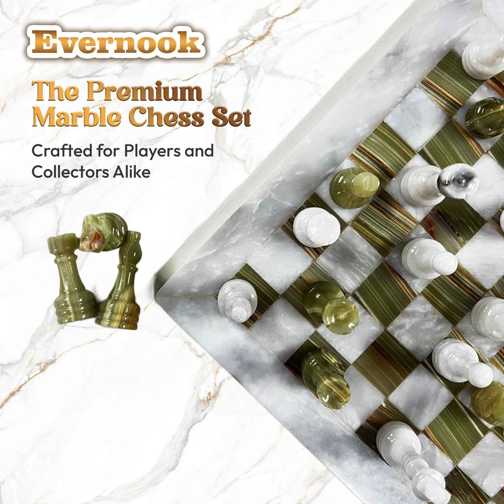 White & Green Marble Chess Set