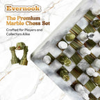 White & Green Marble Chess Set