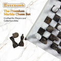 White Onyx & Cream Marble Chess Set