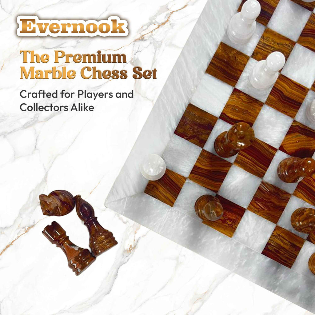 White & Rose Marble Chess Set