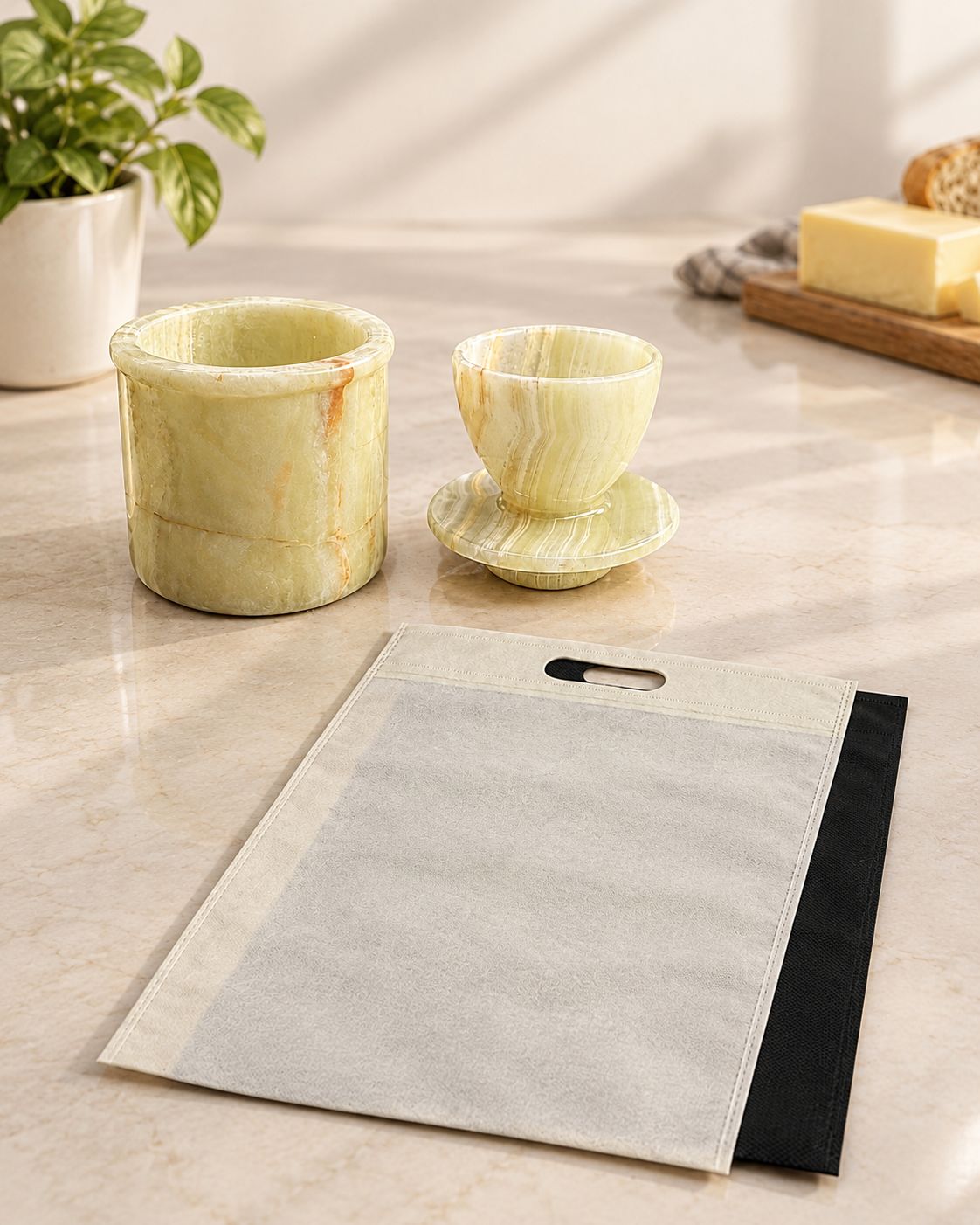 Natural Onyx Marble Butter Crock – Handcrafted French Butter Keeper