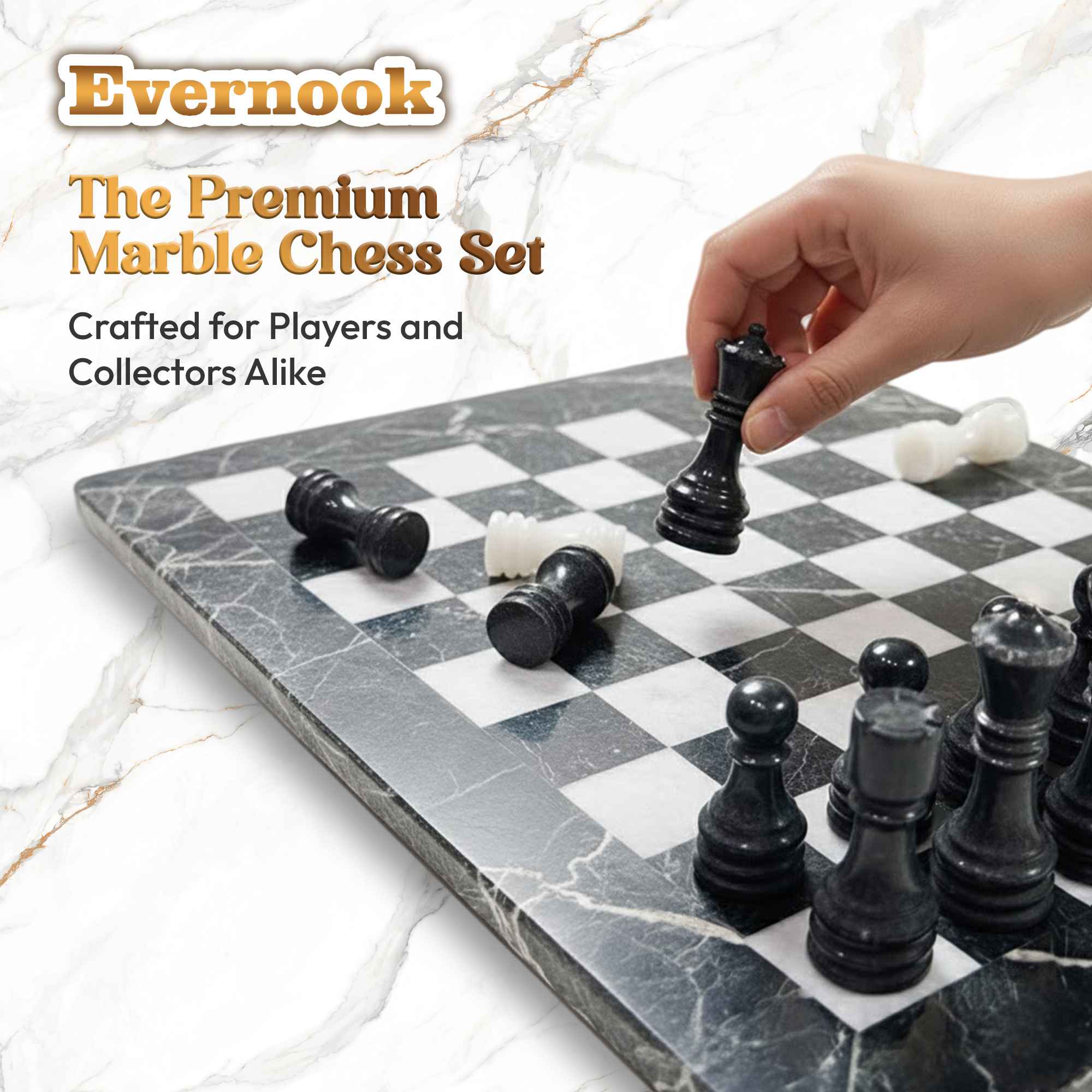 Black & White Marble Chess Set
