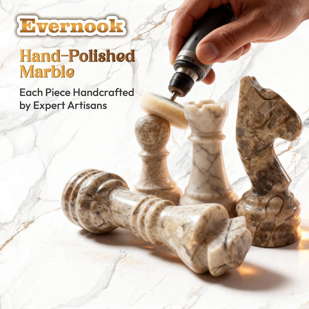 Black & Cream Marble Chess Set