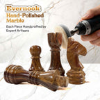 White & Rose Marble Chess Set