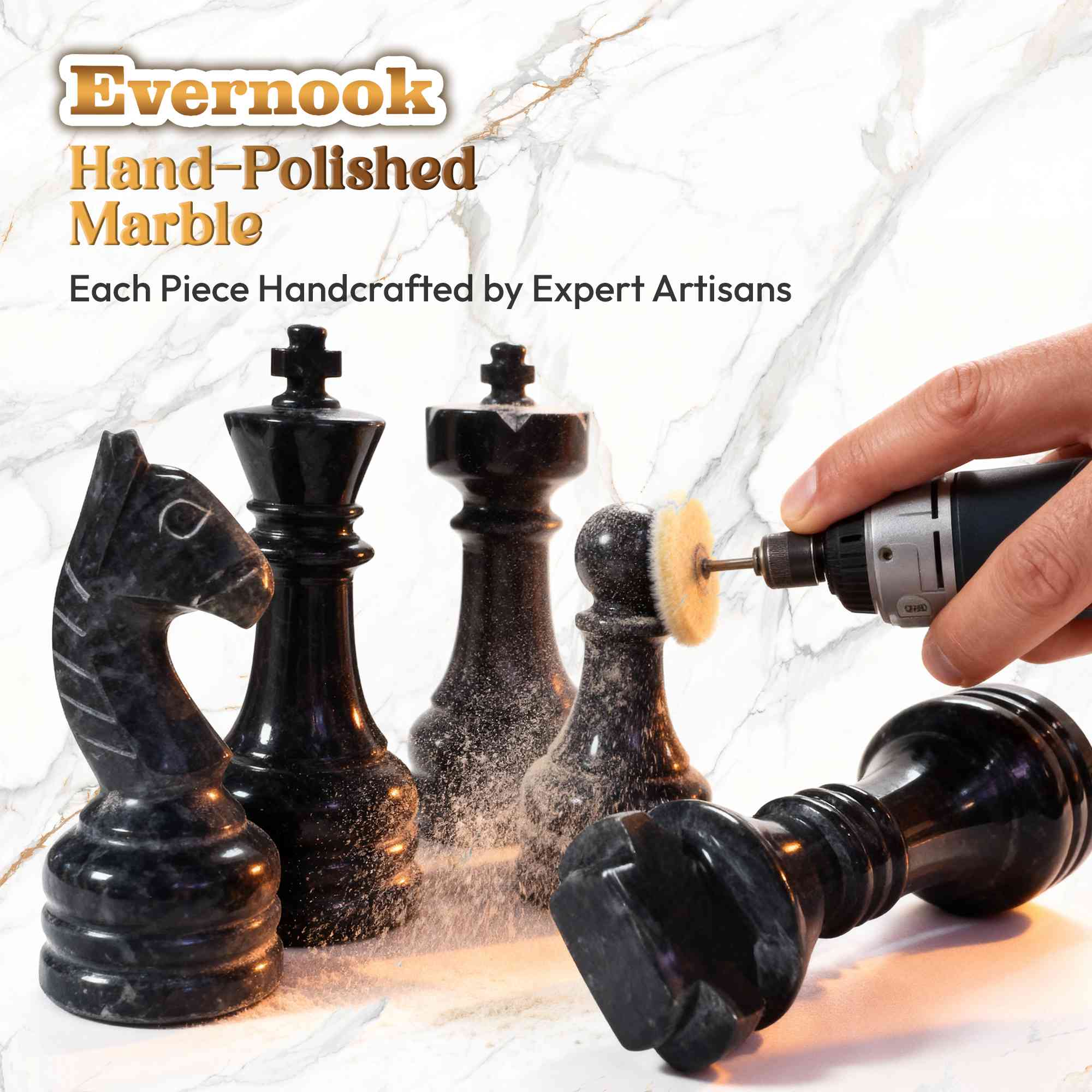 Black & White Marble Chess Set