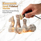 White Onyx & Cream Marble Chess Set