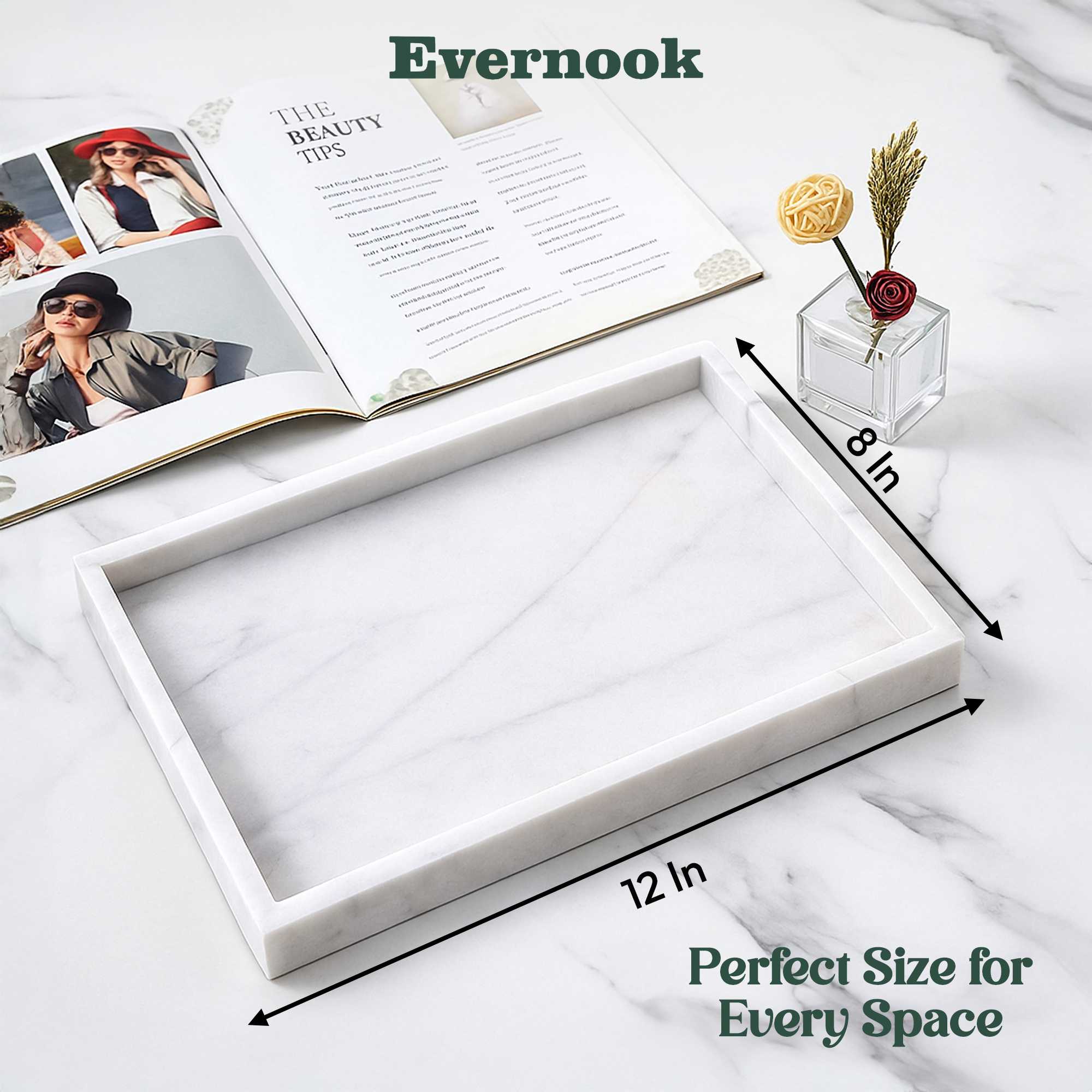 White Marble Vanity Multipurpose Tray