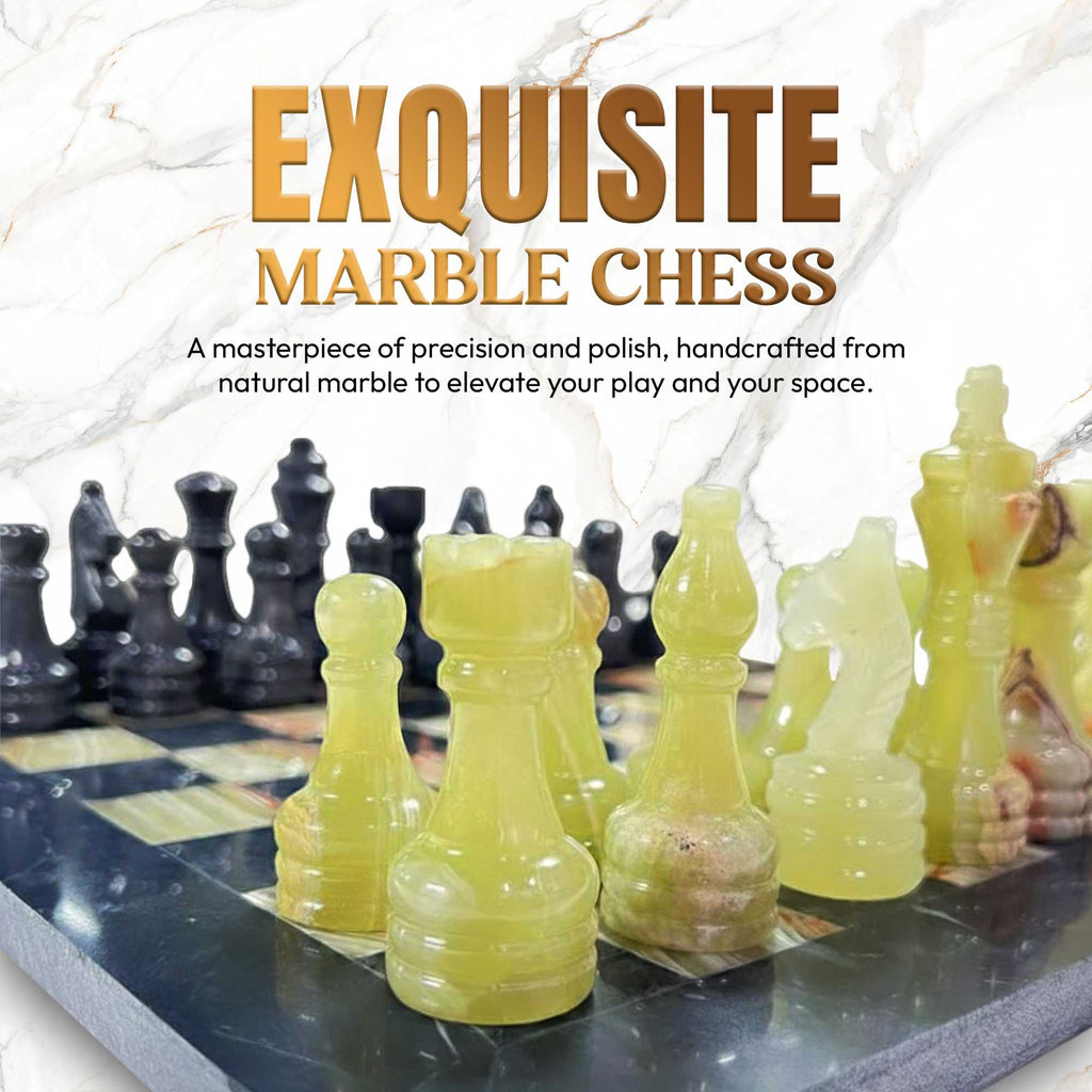 Black & Green Marble Chess Set