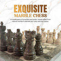 Veined Onyx & Cream Marble Chess Set
