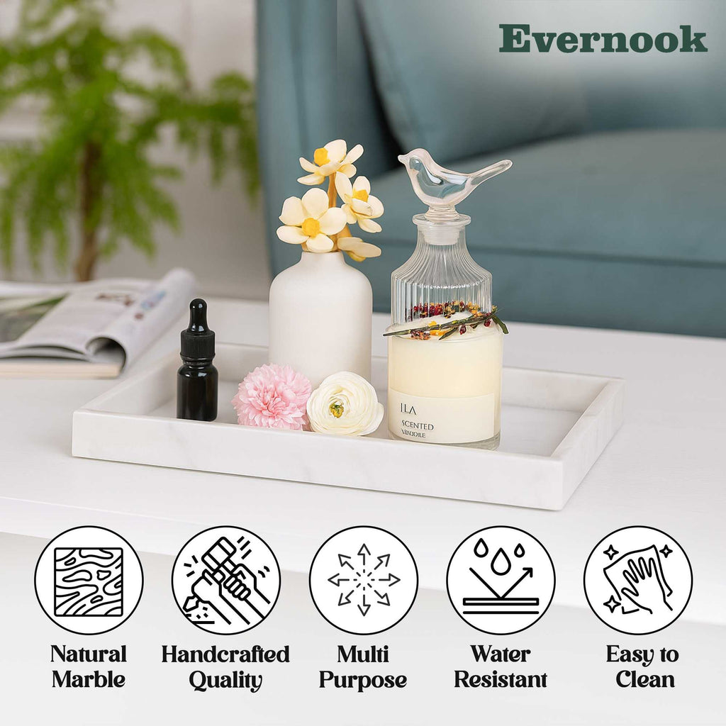 White Marble Vanity Multipurpose Tray