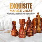 White & Rose Marble Chess Set