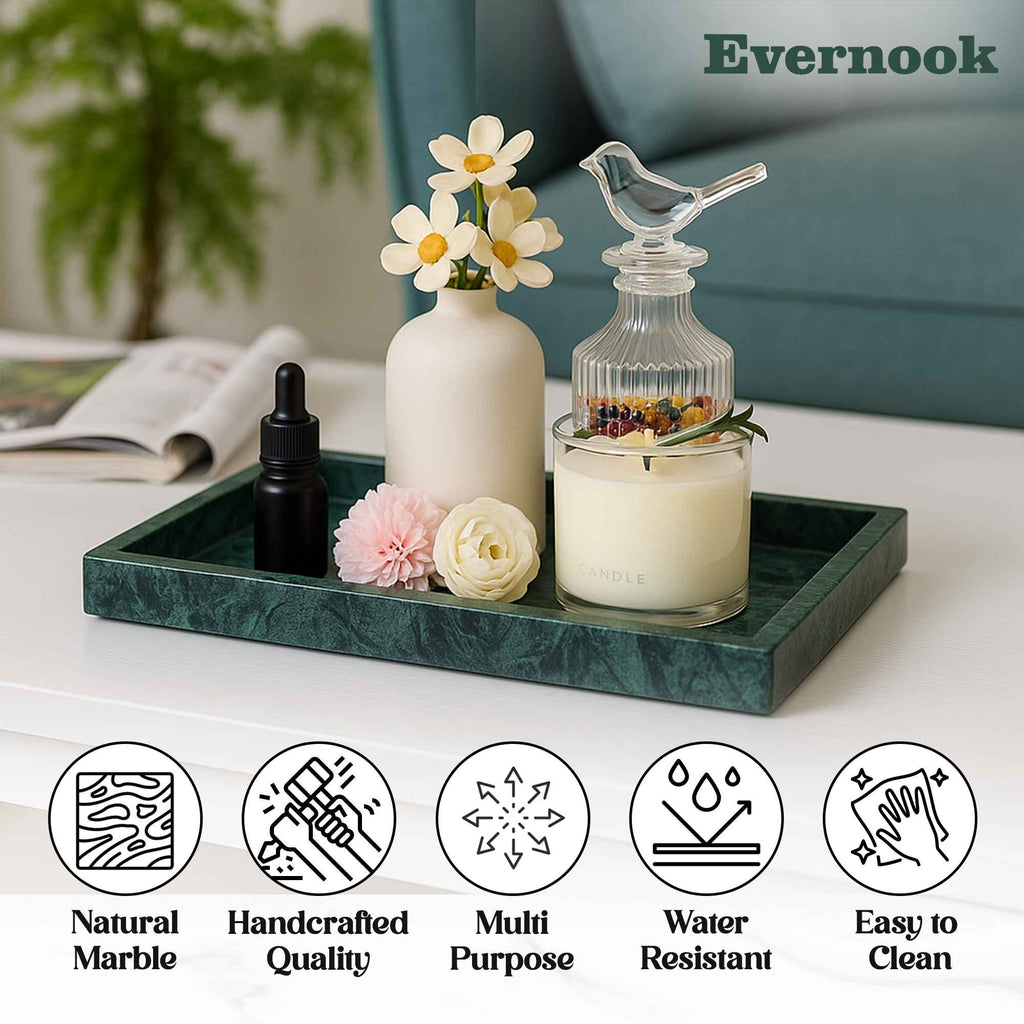 Deep Green Marble Vanity Multipurpose Tray