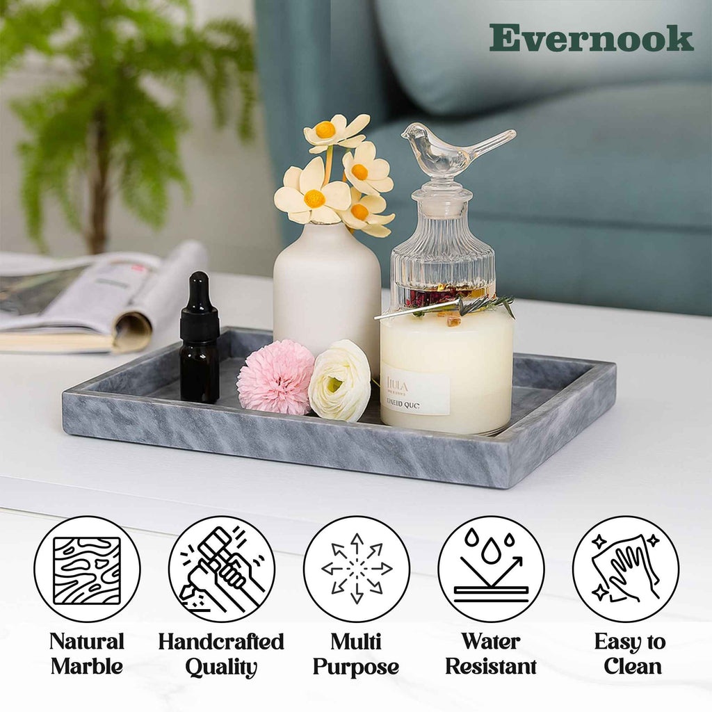 Grey Marble Vanity Multipurpose Tray