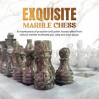 White Onyx & Cream Marble Chess Set