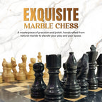 Black & Cream Marble Chess Set