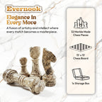 Black & Cream Marble Chess Set