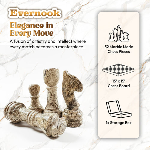 Black & Cream Marble Chess Set