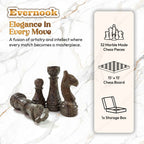 Veined Onyx & Cream Marble Chess Set