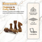 Red & Cream Marble Chess Set