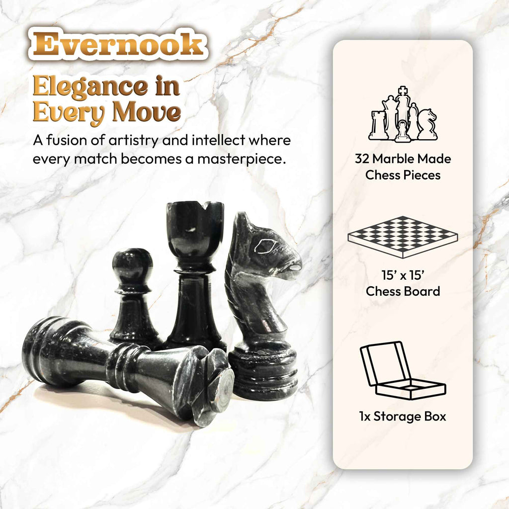 Black & White Marble Chess Set