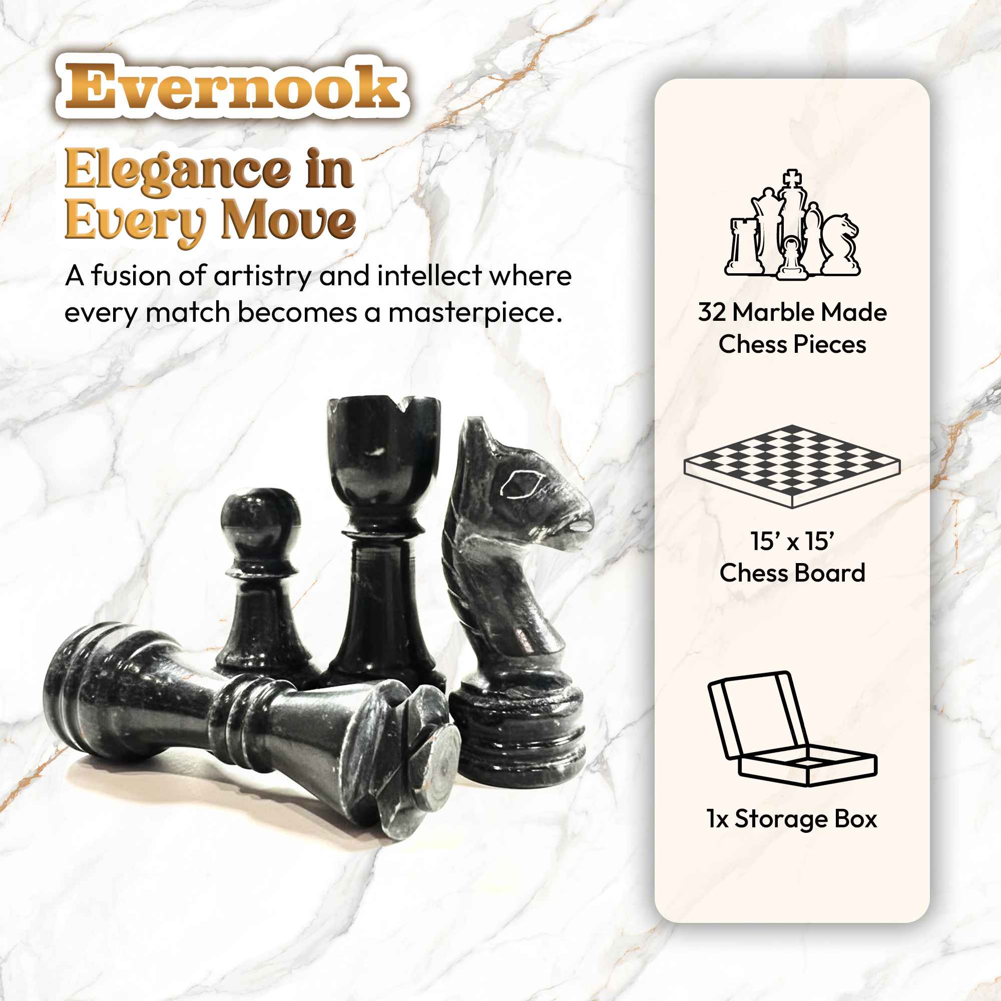 Black & White Marble Chess Set