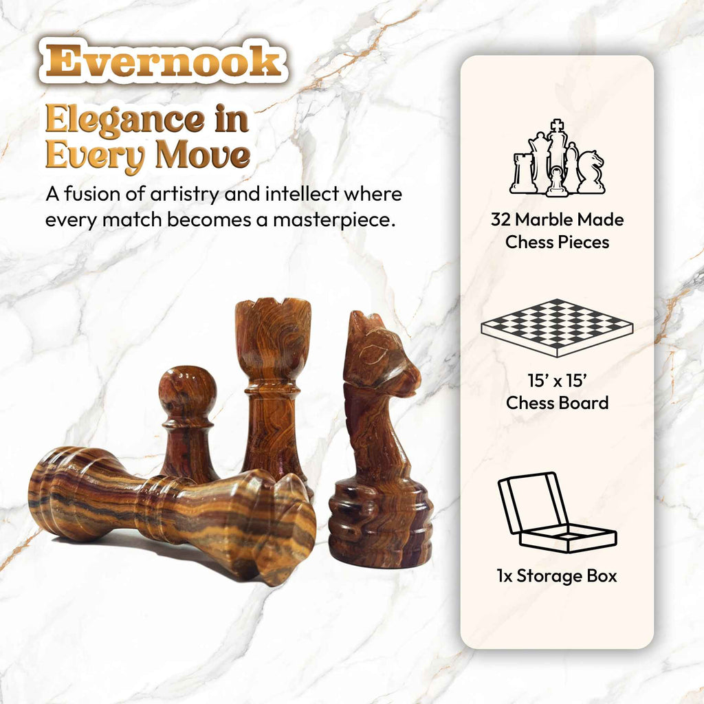 White & Rose Marble Chess Set