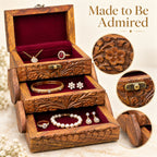 3-Layer Jewelry Box – Elegant Multi-Level Jewelry Organizer & Storage Case