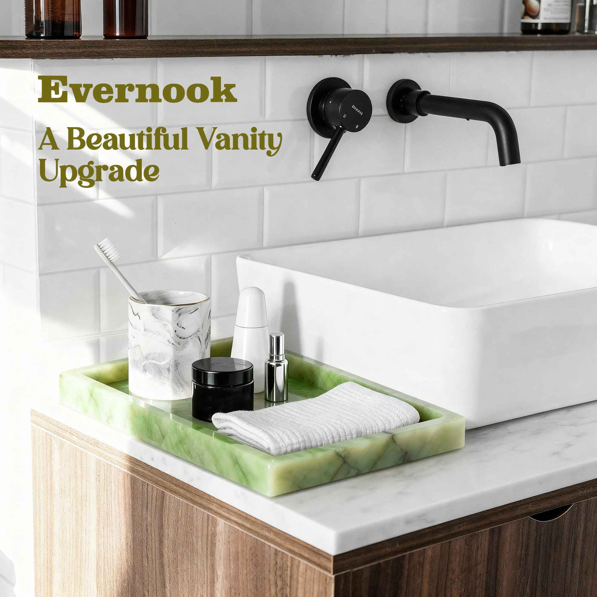 Olive Green Marble Vanity Multipurpose Tray