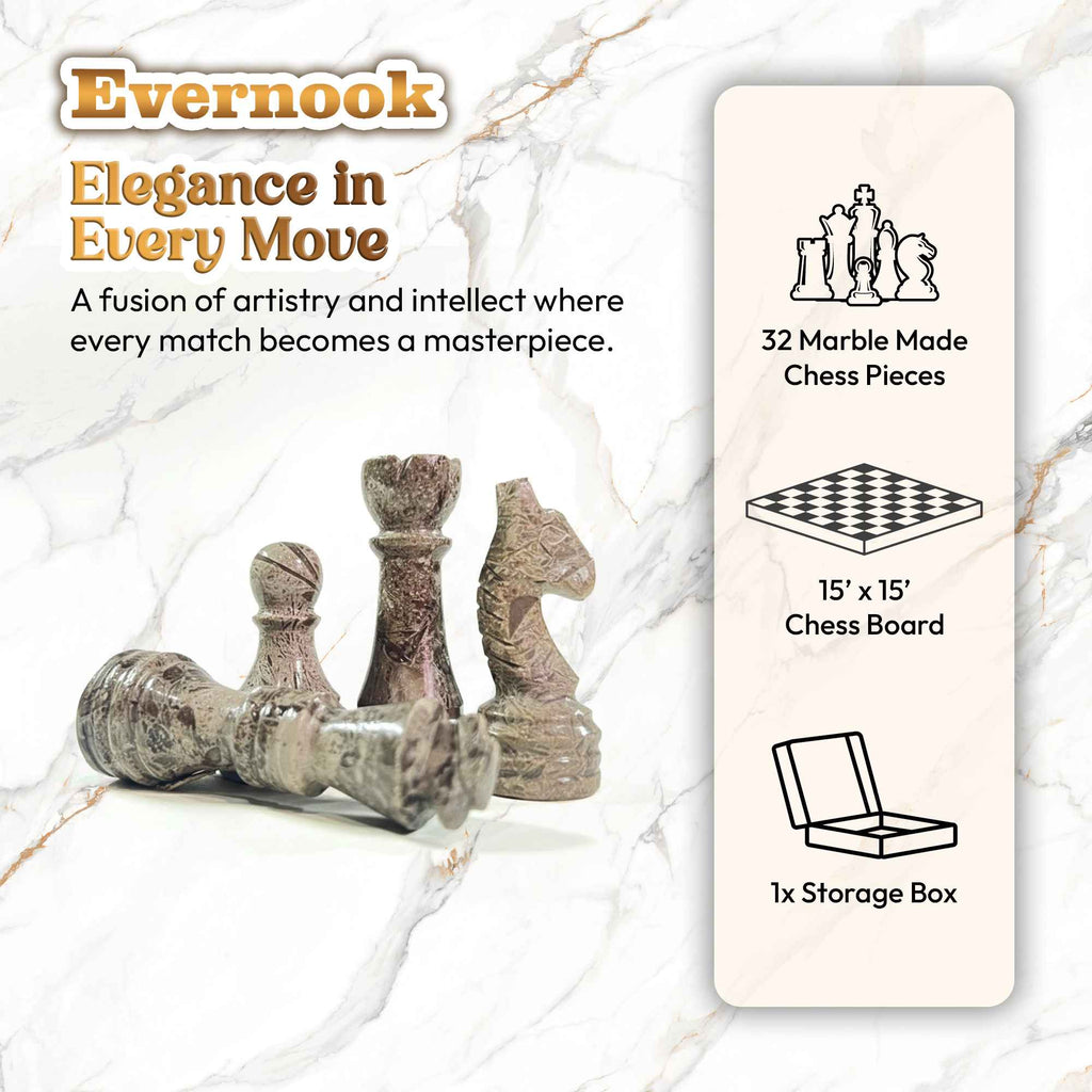 White Onyx & Cream Marble Chess Set