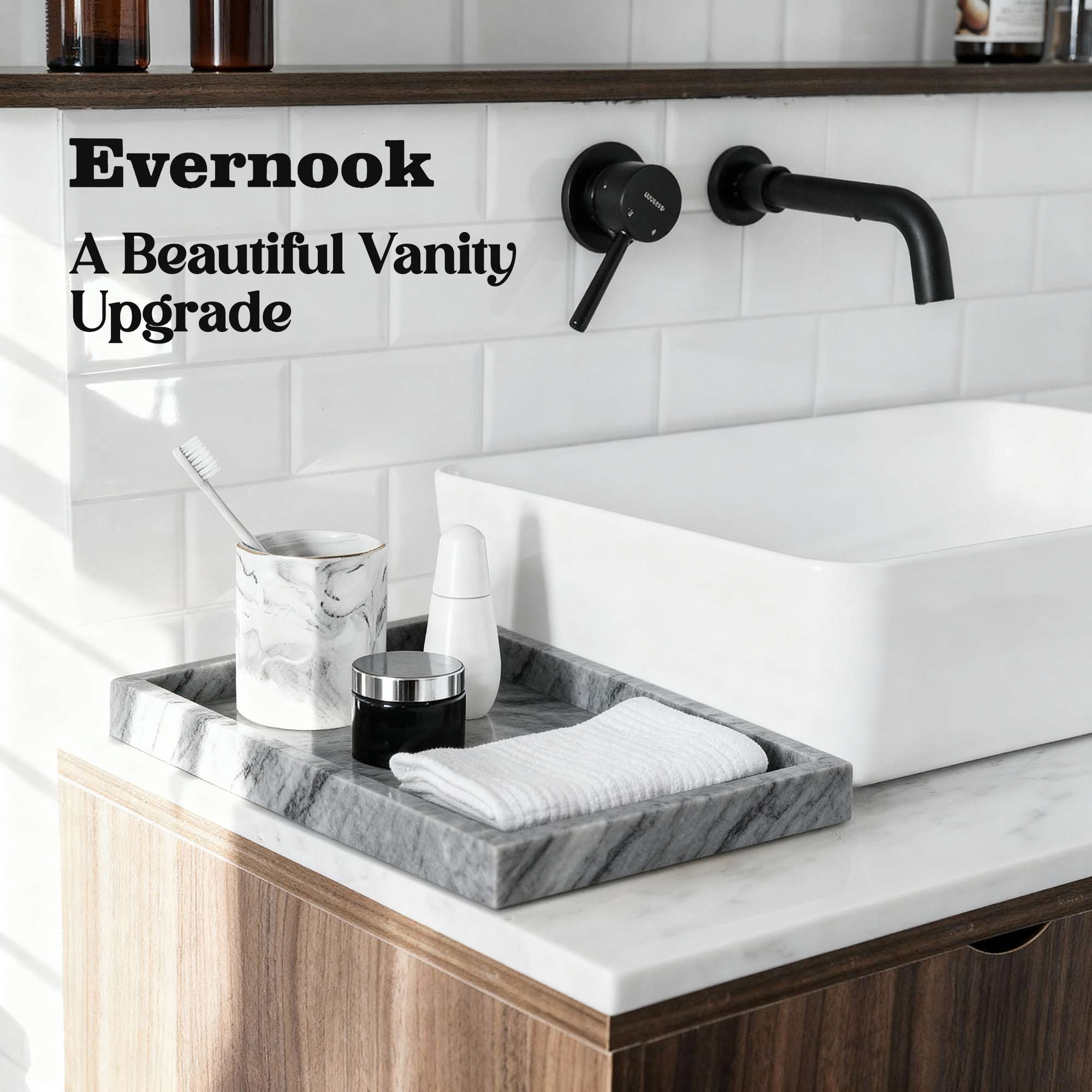 Grey Marble Vanity Multipurpose Tray