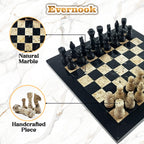 Black & Cream Marble Chess Set