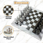 White Onyx & Cream Marble Chess Set