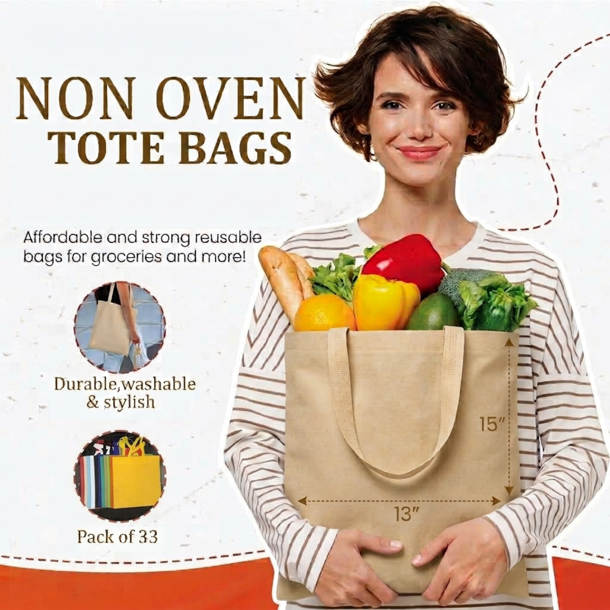 Slim Flat-Style Reusable Tote Bag