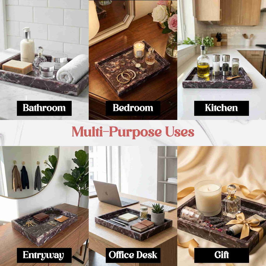 Deep Red Marble Vanity Multipurpose Tray
