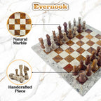 Cream & Rose Marble Chess Set