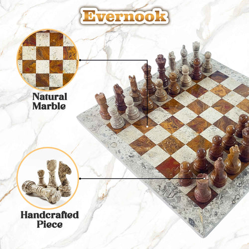 Cream & Rose Marble Chess Set