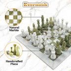 White & Green Marble Chess Set