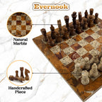 Red & Cream Marble Chess Set