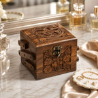 Evernook Hand-Carved 3x4" Wooden Jewelry Box