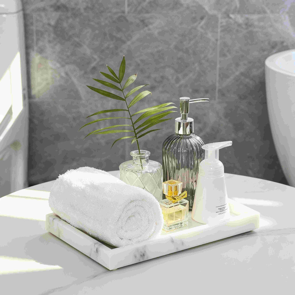White Marble Vanity Multipurpose Tray