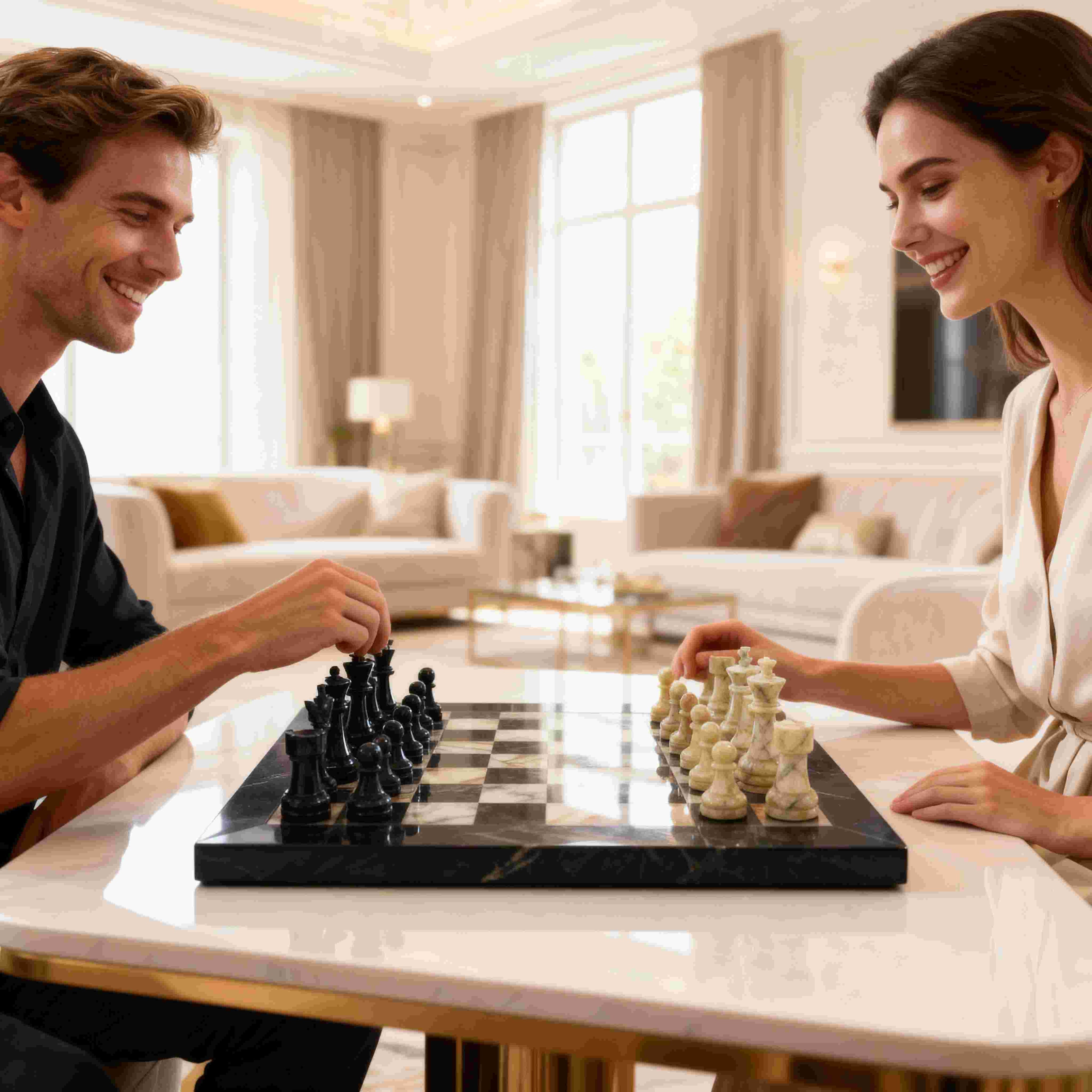 Black & Green Marble Chess Set