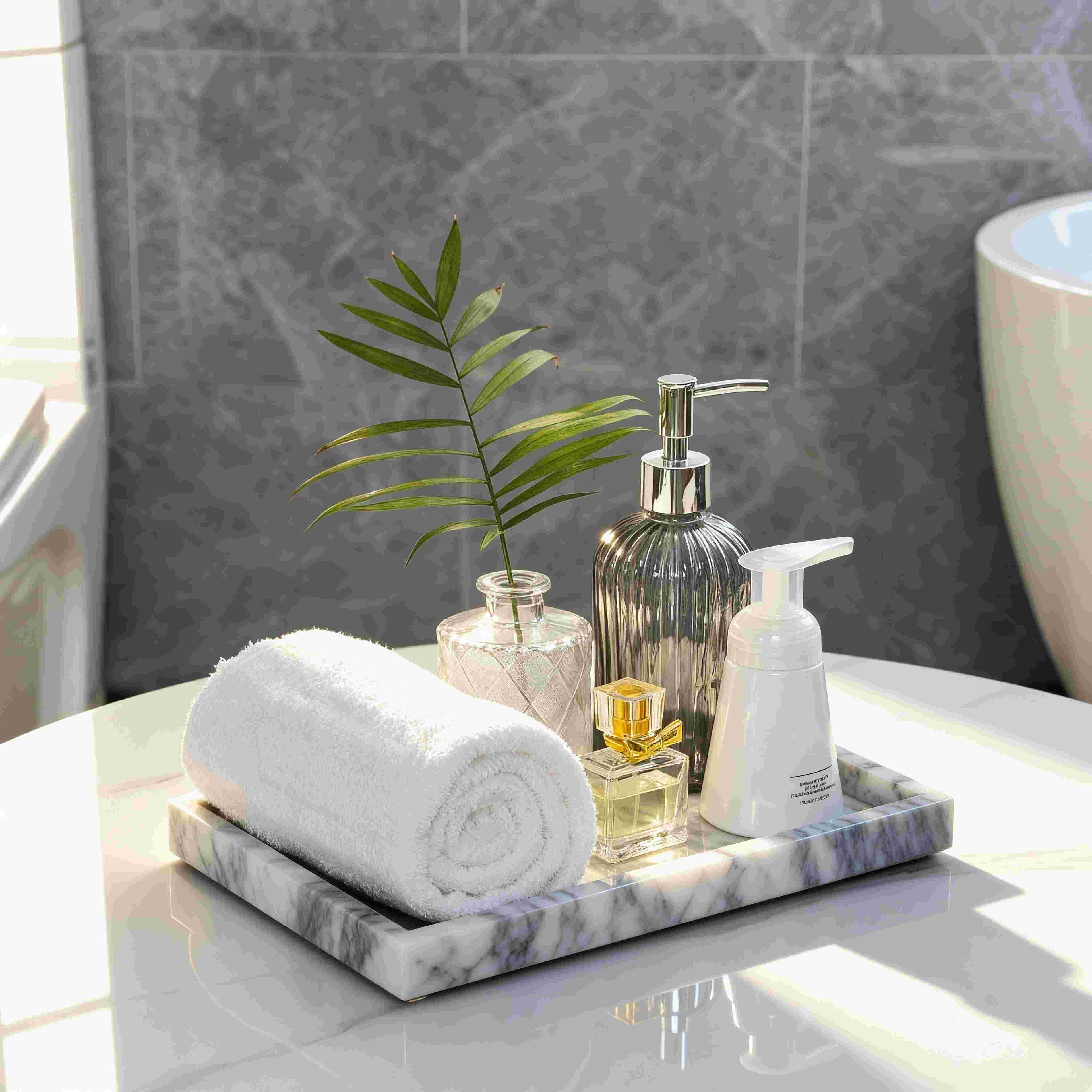 Grey Marble Vanity Multipurpose Tray