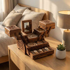 Evernook 4x8" Hand-Carved Cantilever Jewelry Chest