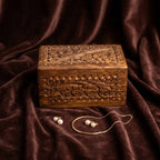 Handmade Carved Wooden Secret Lock Box