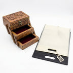 Handmade 4-Layer Carved Wooden Jewelry Box
