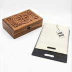 Handmade 8" x 5"Carved Wooden Jewelry Box