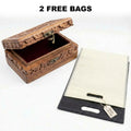 Handmade 6" x 4" Carved Wooden Jewelry Box